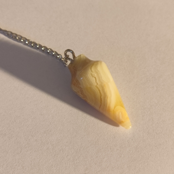 Citrine Quartz Crystal Chakra Pendulum Heal Flower Gem Rock Anchor Bob USA - Picture 5 of 10